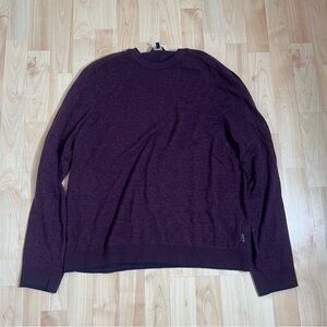Men's Ted Baker Crew Neck Sweater Burgundy Micro Stripe Size 4 Long Sleeve Large